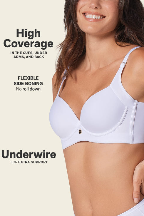 Leonisa Back Smoothing Bra With Soft Full Coverage Cups